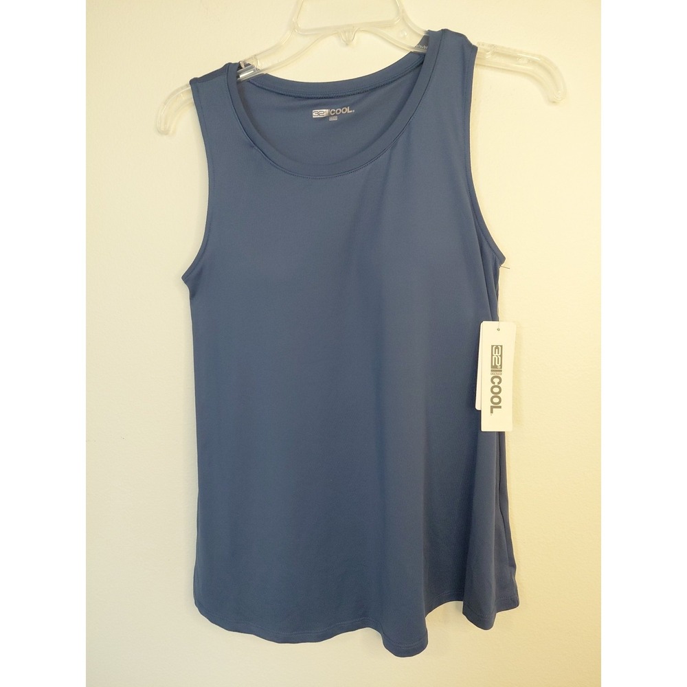 32 Degrees Cool Blue Tank Top With Built In Bra Sz XS NWT! Crossfit Gym